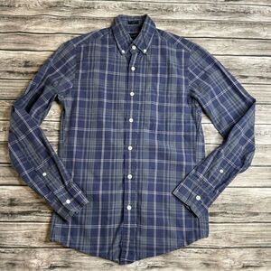 J. Crew Factory Men's Slim Fit Plaid Shirt XS Purple Blue Button Down
